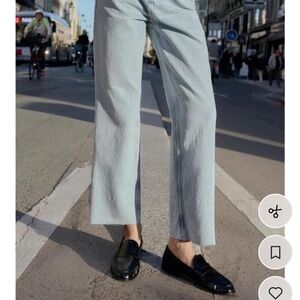 Zara Light Blue Wide-Leg Jeans